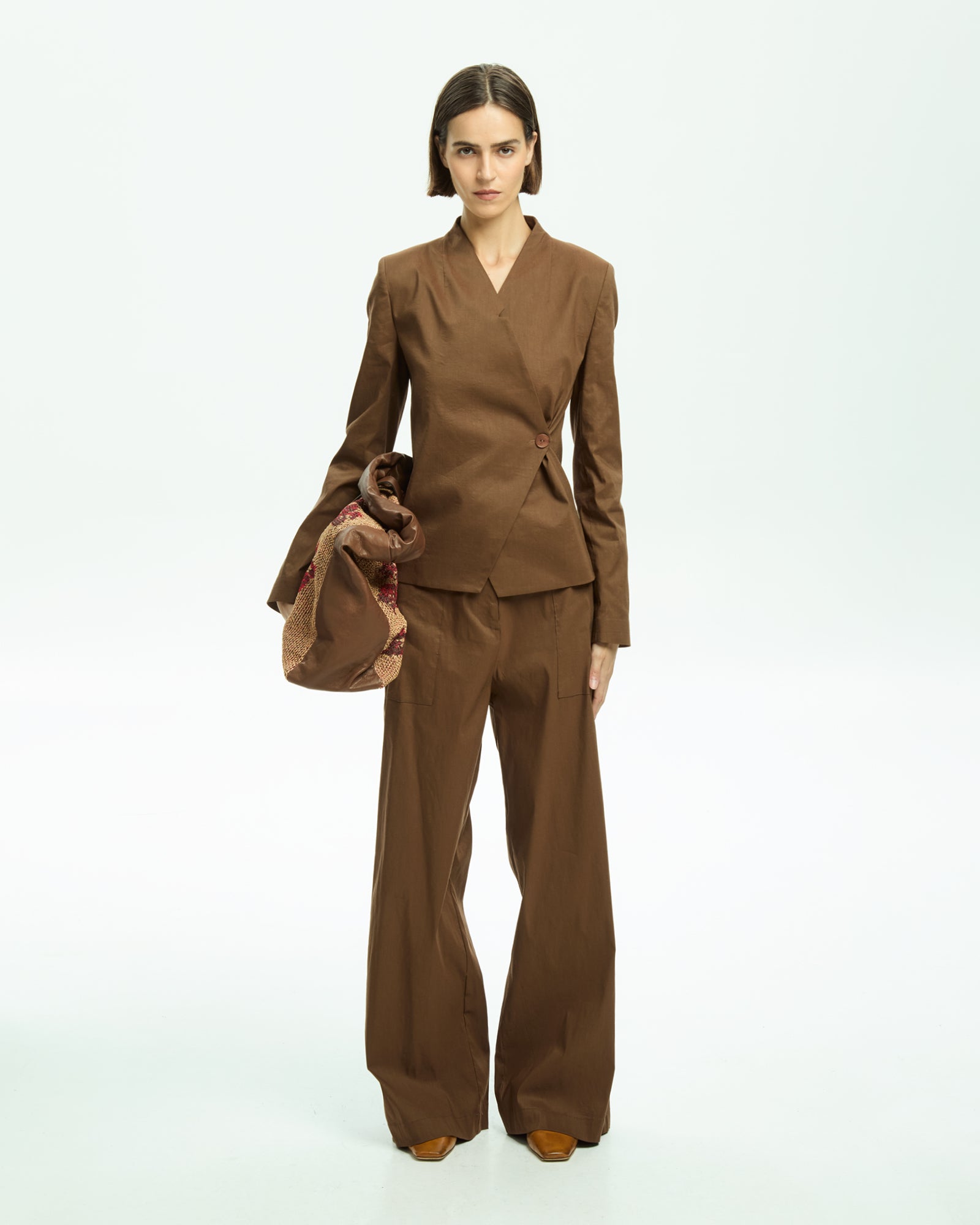 _MALLONI Pantalone con gamba ampia MARRONE