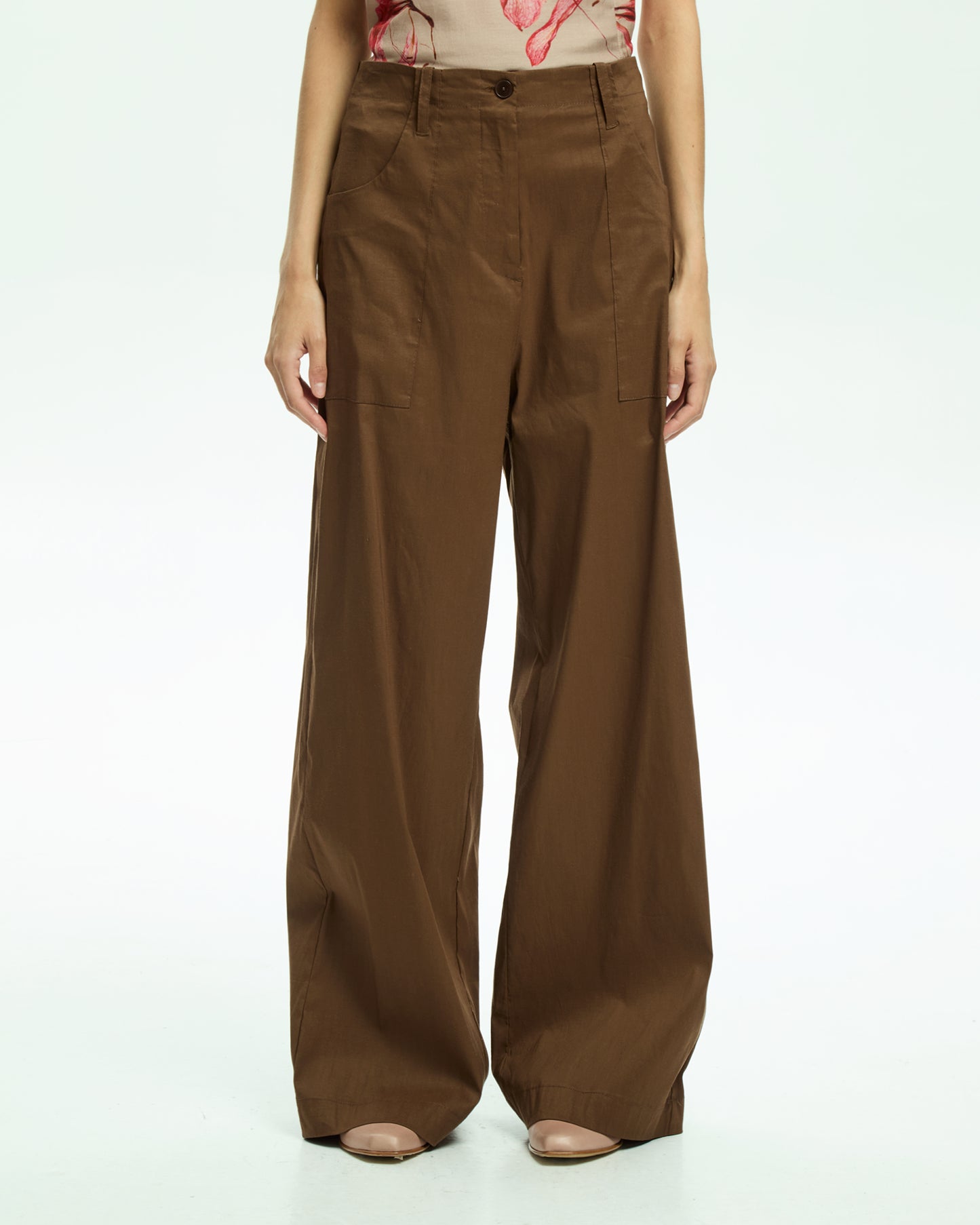 _MALLONI Pantalone con gamba ampia MARRONE
