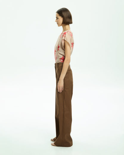 _MALLONI Pantalone con gamba ampia MARRONE