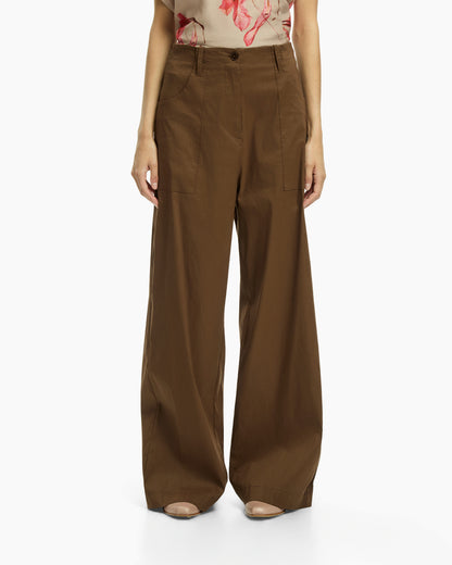 _MALLONI Pantalone con gamba ampia MARRONE