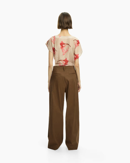 _MALLONI Pantalone con gamba ampia MARRONE