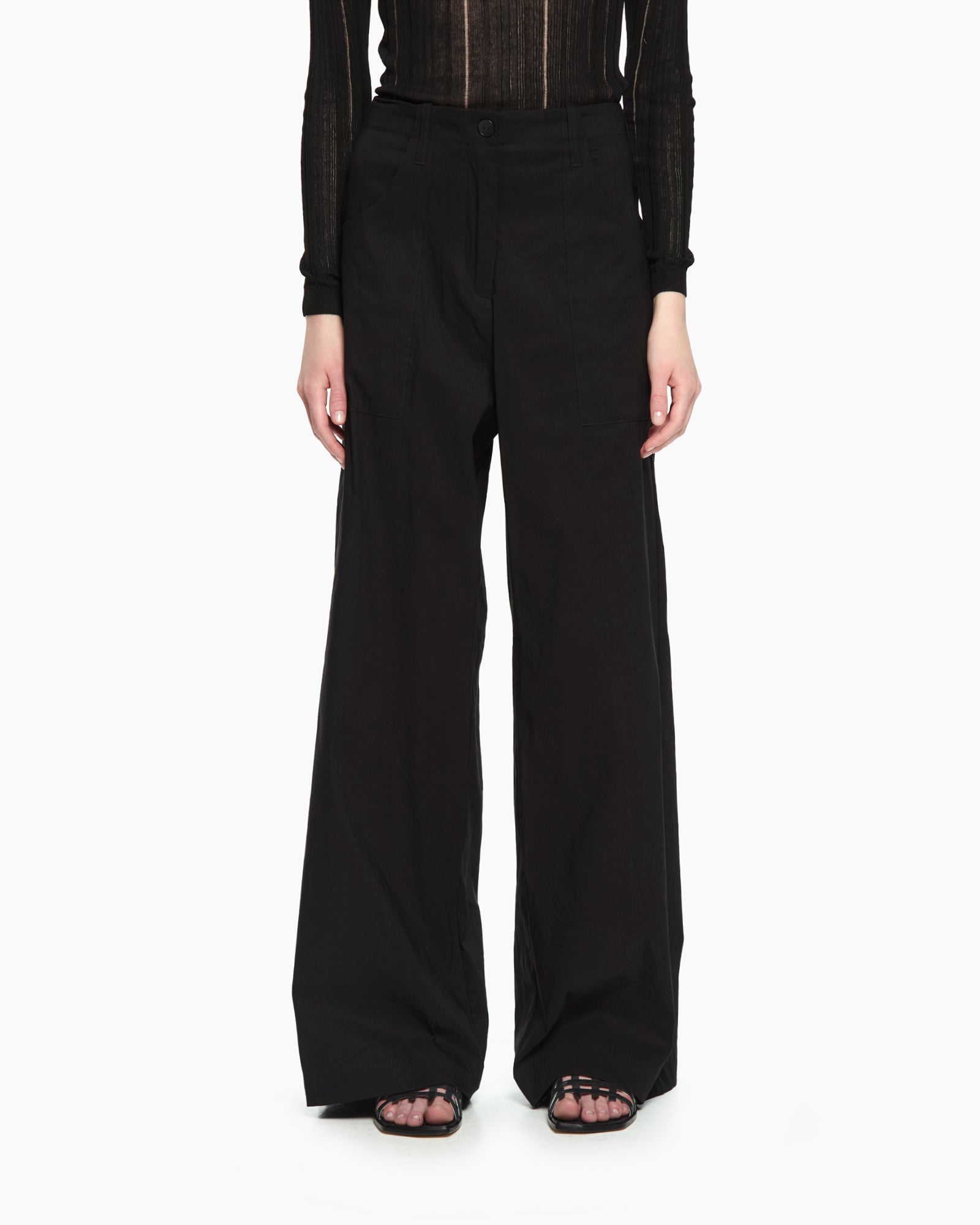 _MALLONI Pantalone con gamba ampia NERO