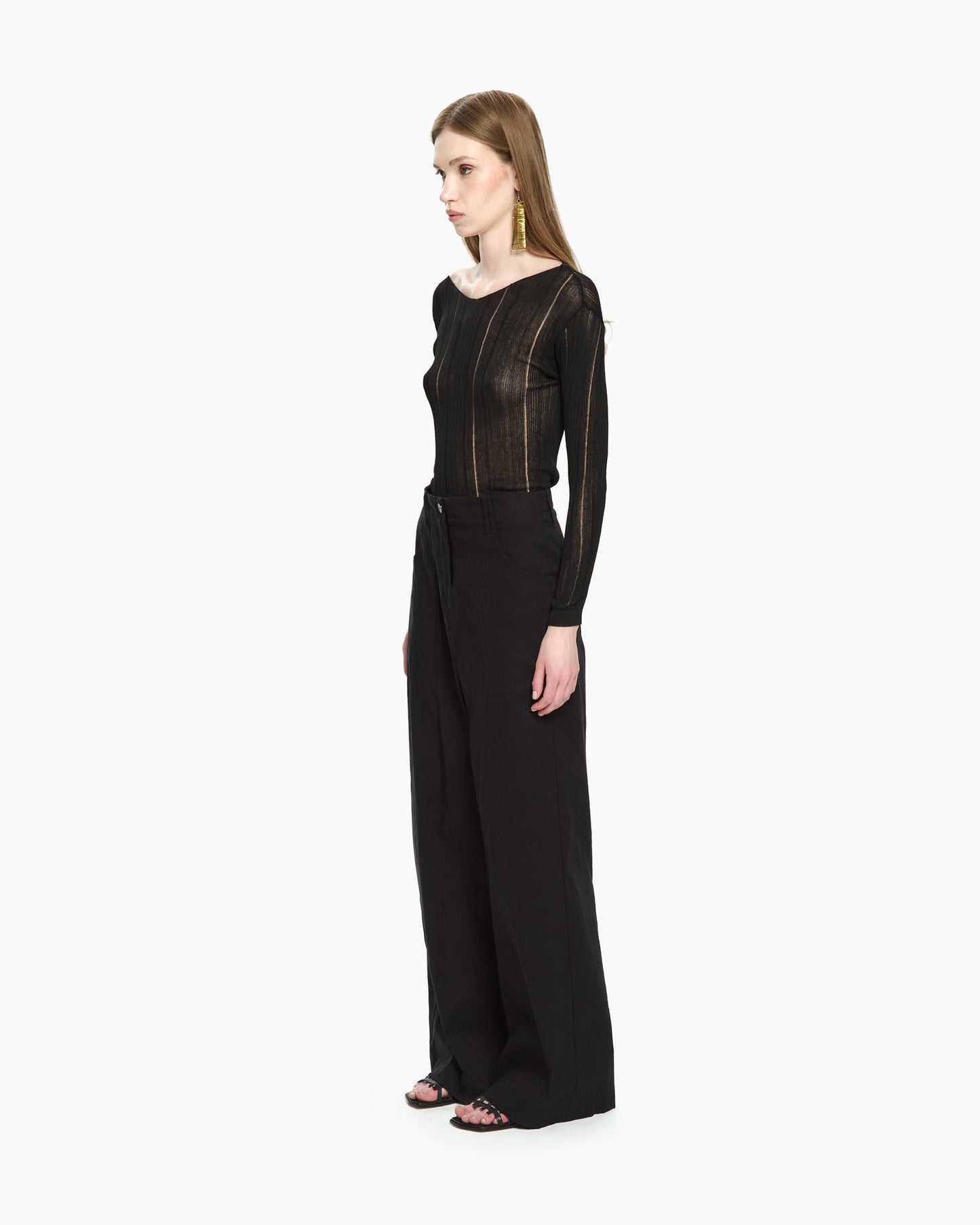 _MALLONI Pantalone con gamba ampia NERO