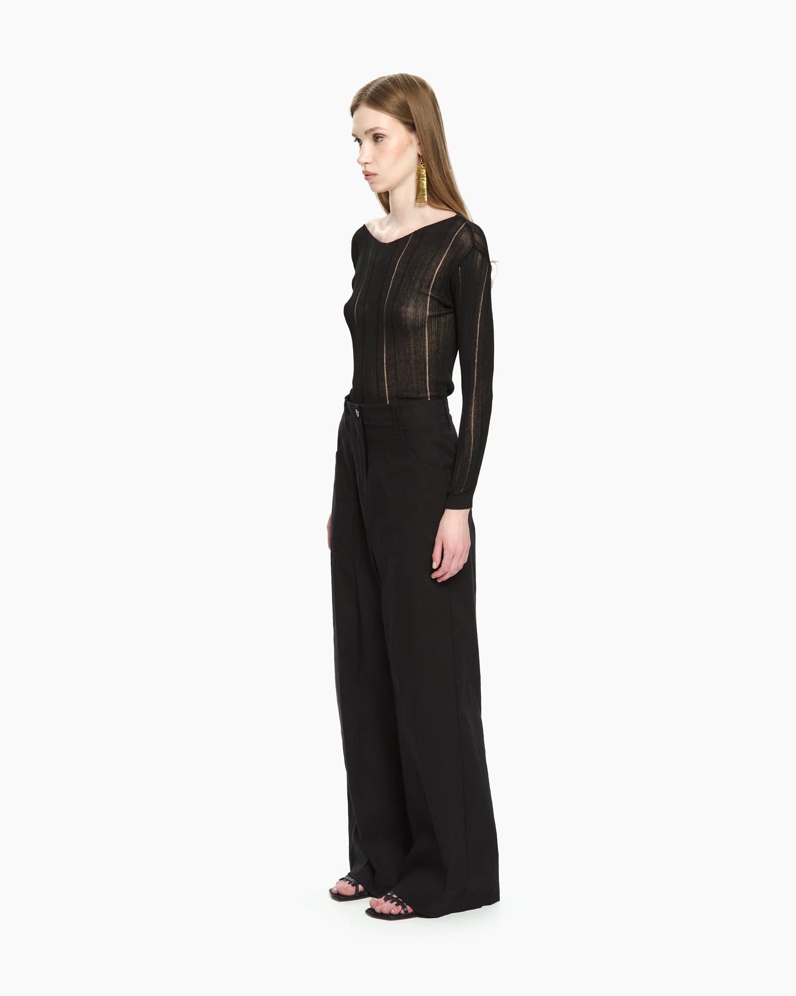 _MALLONI Pantalone con gamba ampia NERO