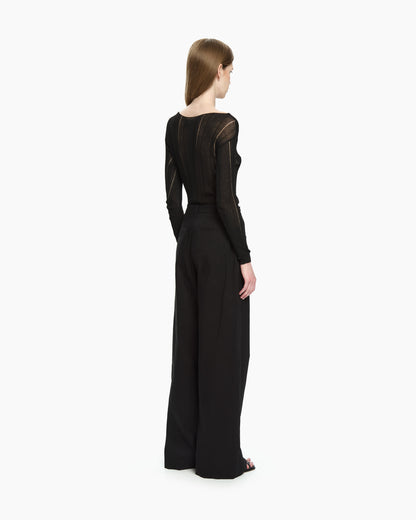 _MALLONI Pantalone con gamba ampia NERO