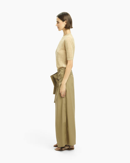 _MALLONI Pantalone ampio con pannelli avvolgenti TORTORA