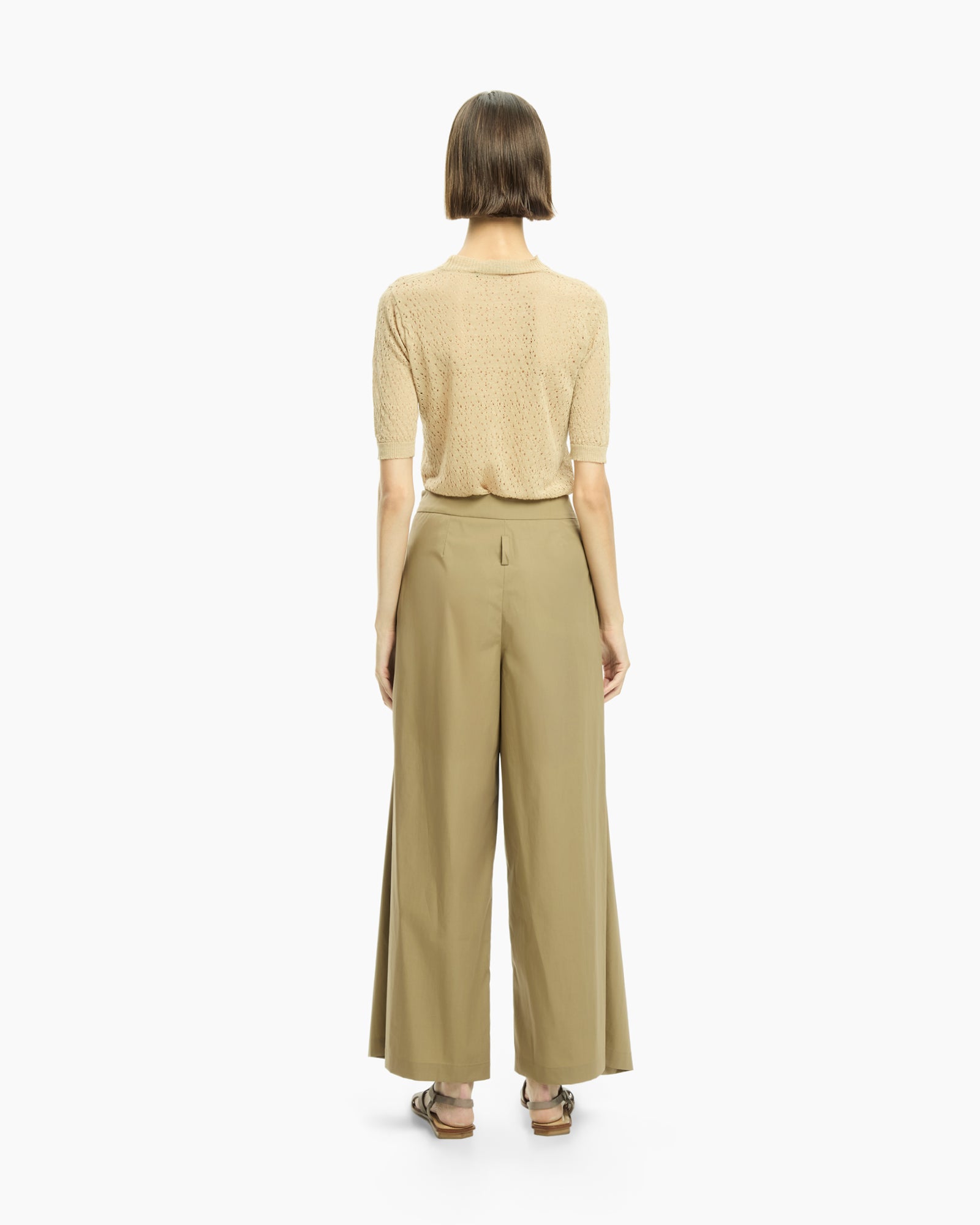 _MALLONI Pantalone ampio con pannelli avvolgenti TORTORA
