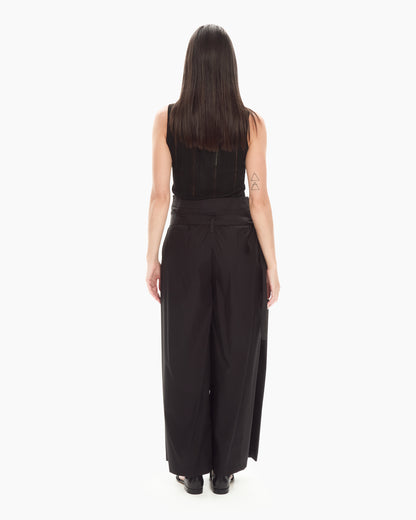 _MALLONI Pantalone ampio con pannelli avvolgenti NERO