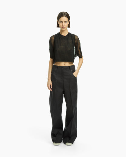 _MALLONI Pantalone wide leg NERO