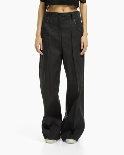_MALLONI Pantalone wide leg NERO