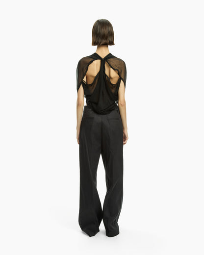 _MALLONI Pantalone wide leg NERO