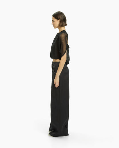 _MALLONI Pantalone wide leg NERO