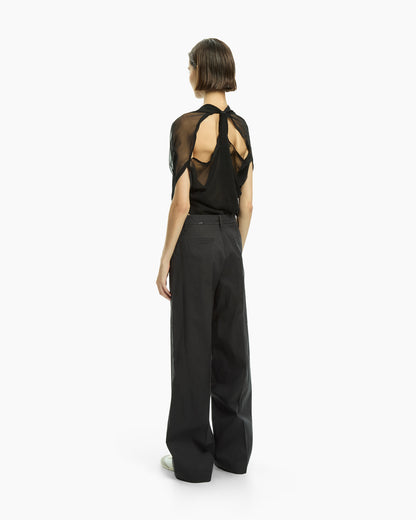 _MALLONI Pantalone wide leg NERO