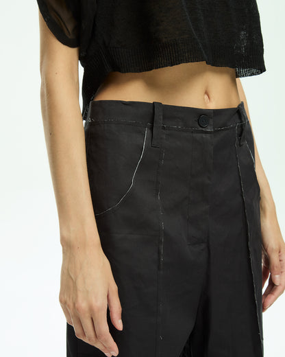 _MALLONI Pantalone wide leg NERO