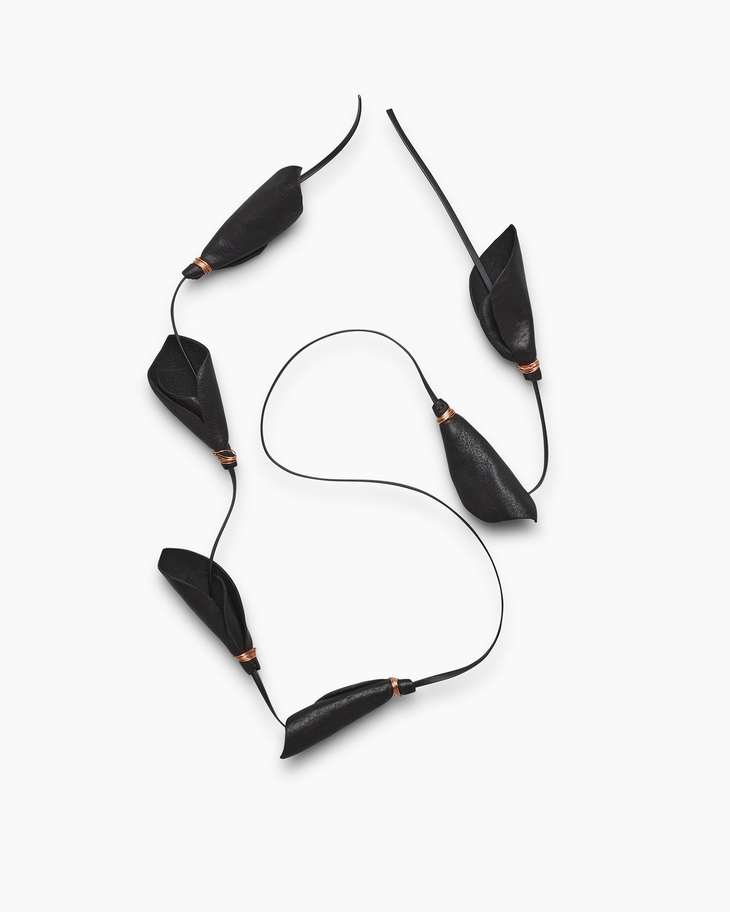 _MALLONI Collana in pelle NERO