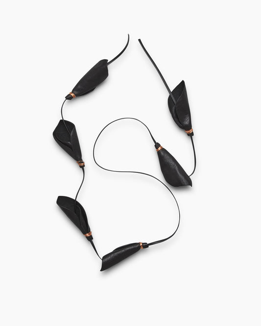 _MALLONI Collana in pelle NERO