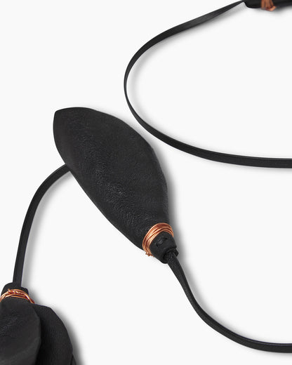 _MALLONI Collana in pelle NERO