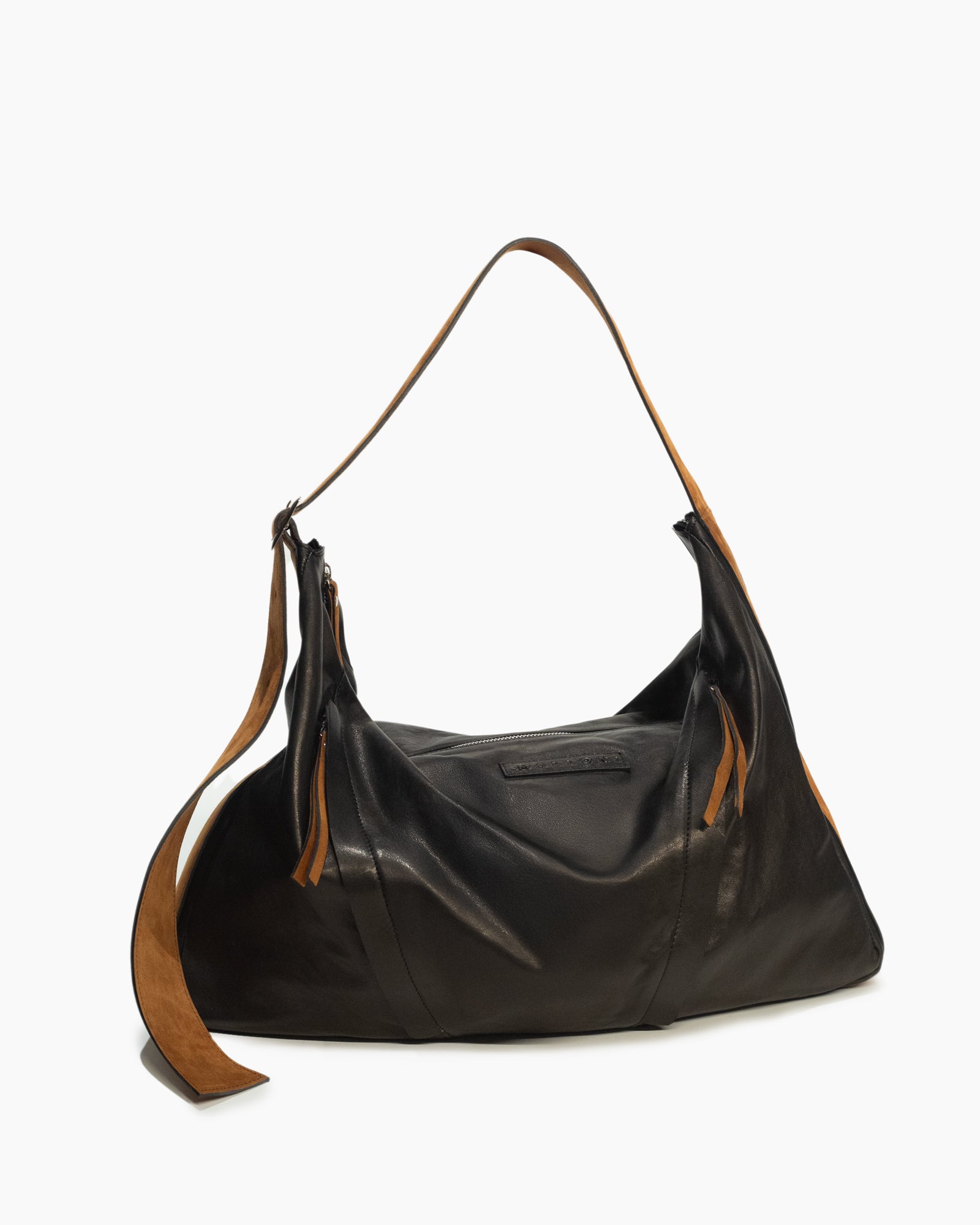 _MALLONI Borsa in pelle morbida NERO