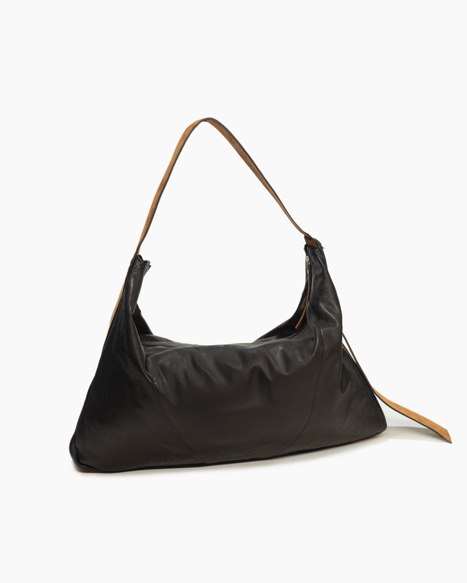 _MALLONI Borsa in pelle morbida NERO