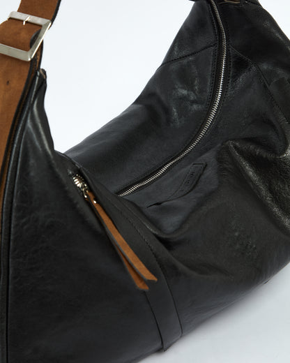 _MALLONI Borsa in pelle morbida NERO