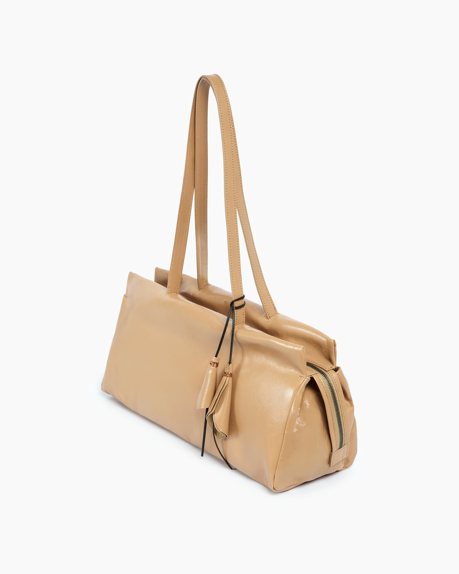 _MALLONI Borsa a spalla con pelle lucida CIPRIA