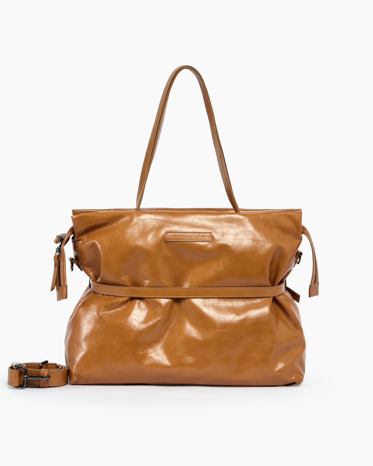 _MALLONI Borsa in pelle morbida MARRONE