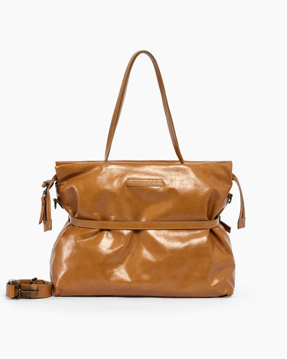 _MALLONI Borsa in pelle morbida MARRONE
