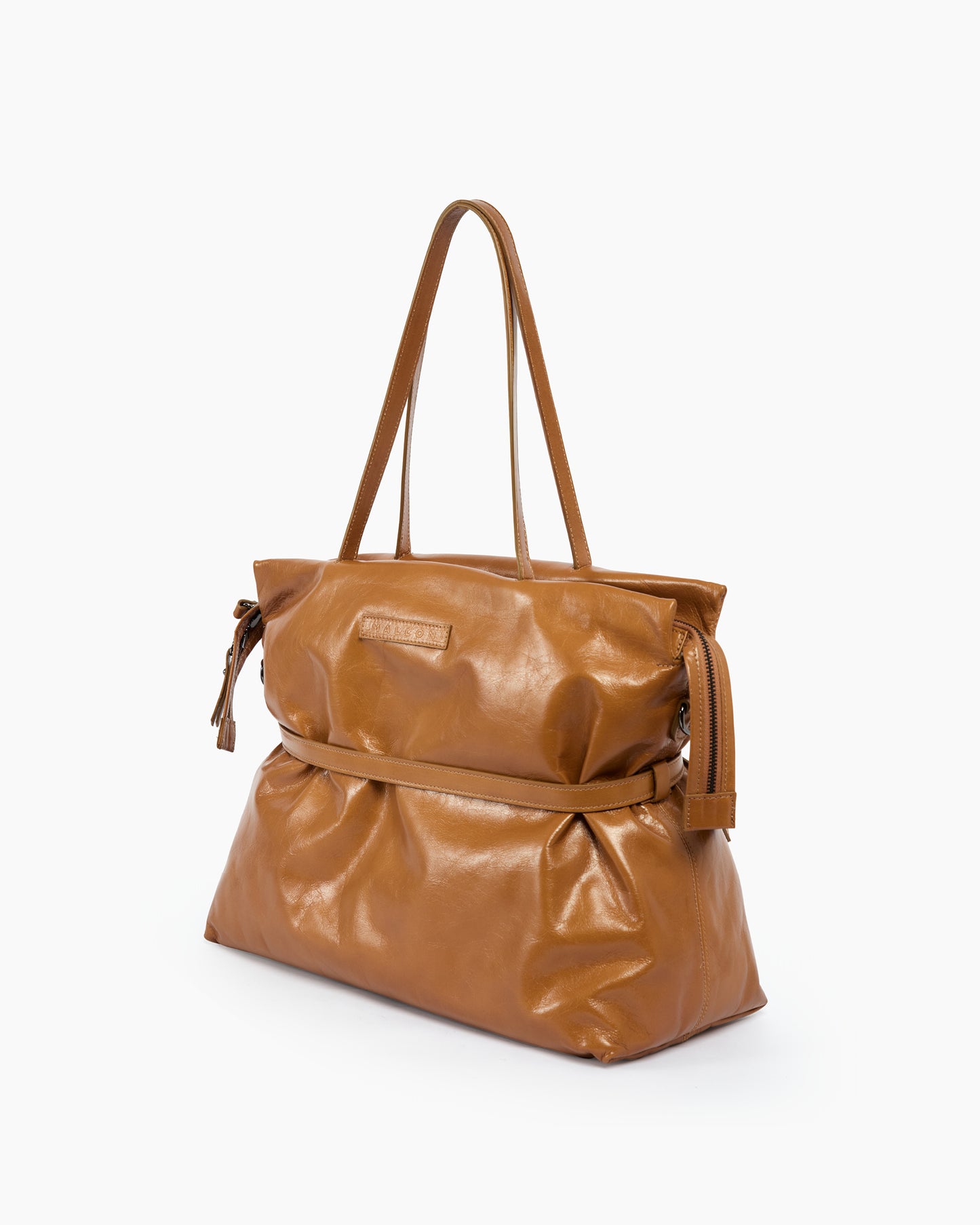 _MALLONI Borsa in pelle morbida MARRONE