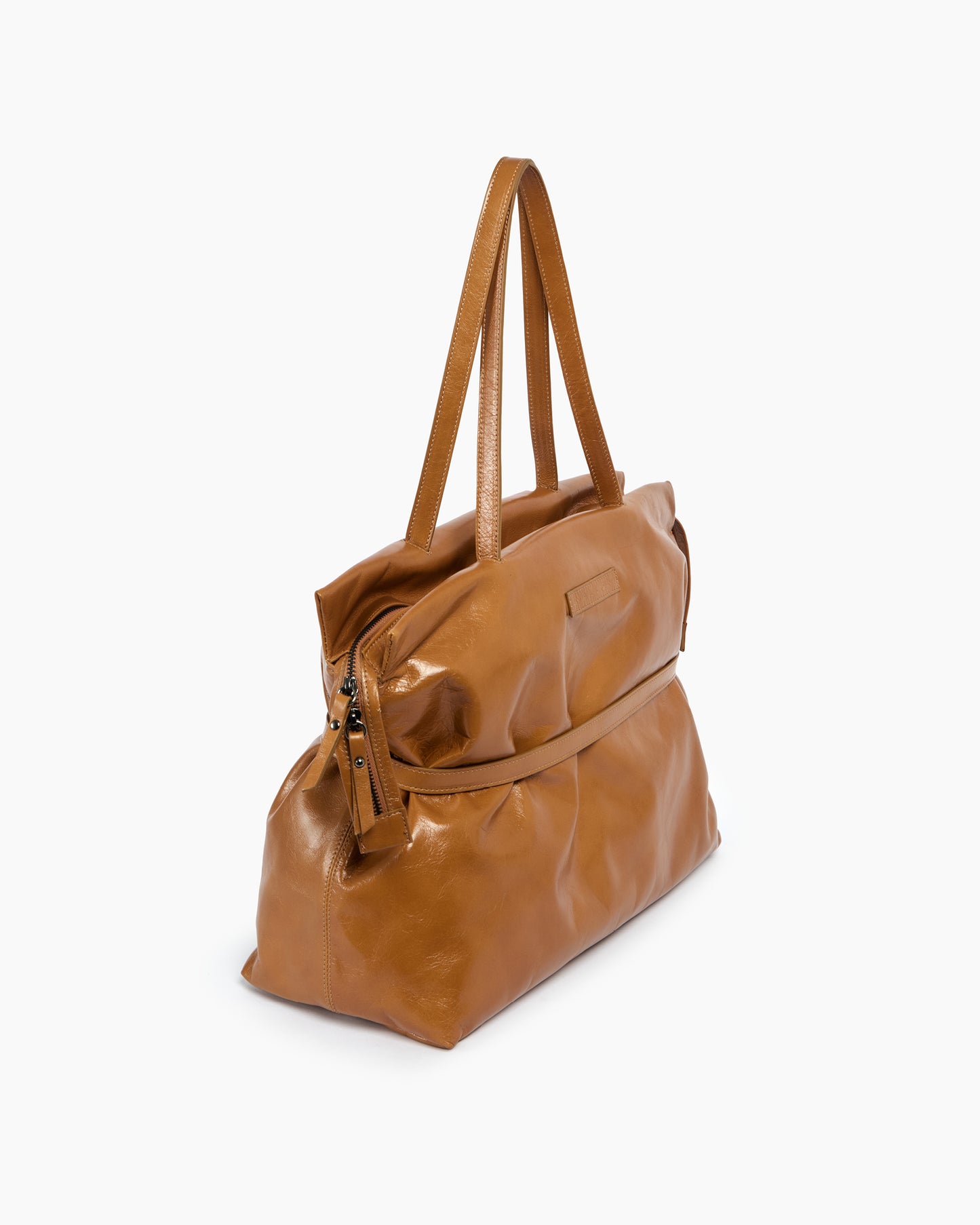 _MALLONI Borsa in pelle morbida MARRONE