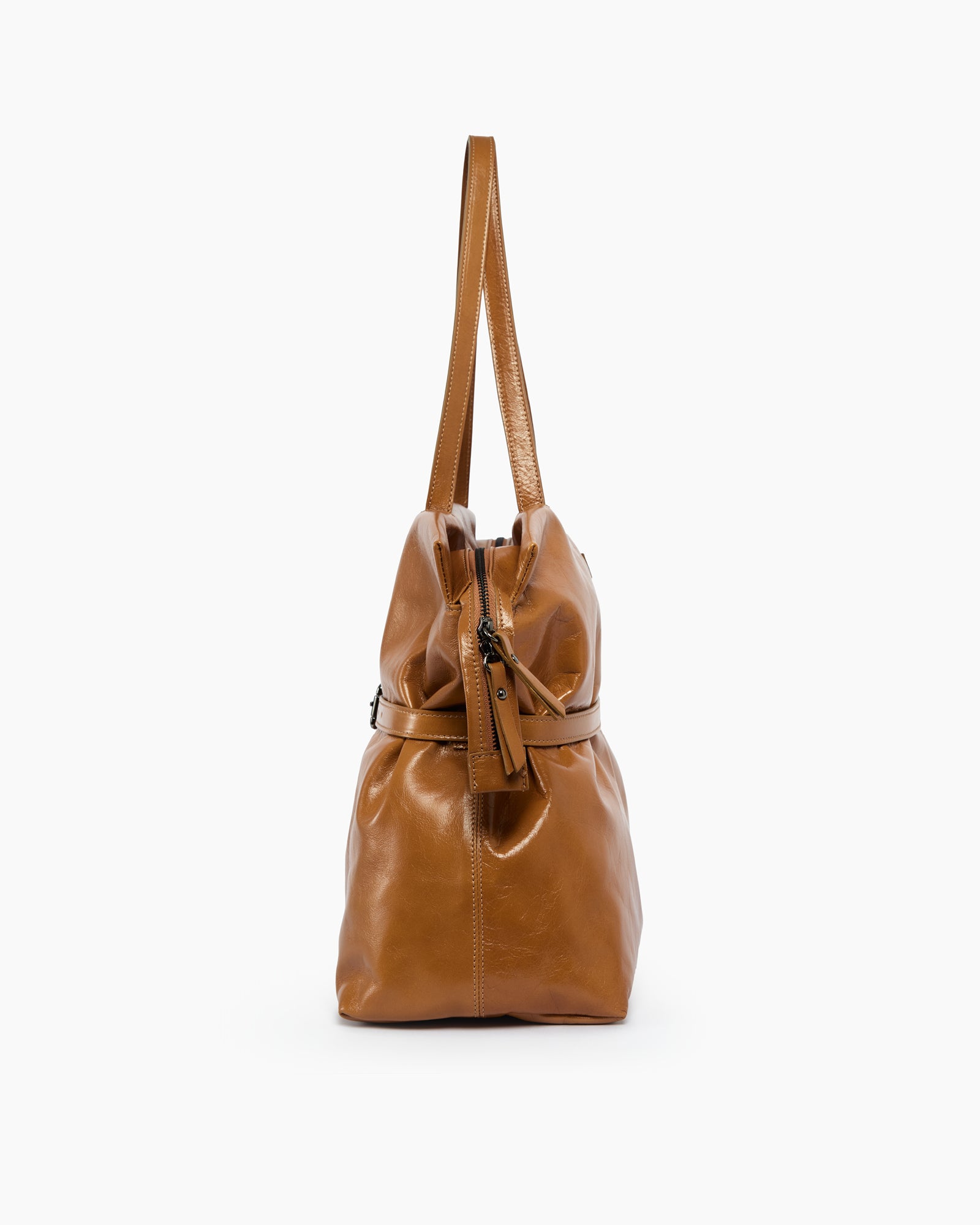 _MALLONI Borsa in pelle morbida MARRONE