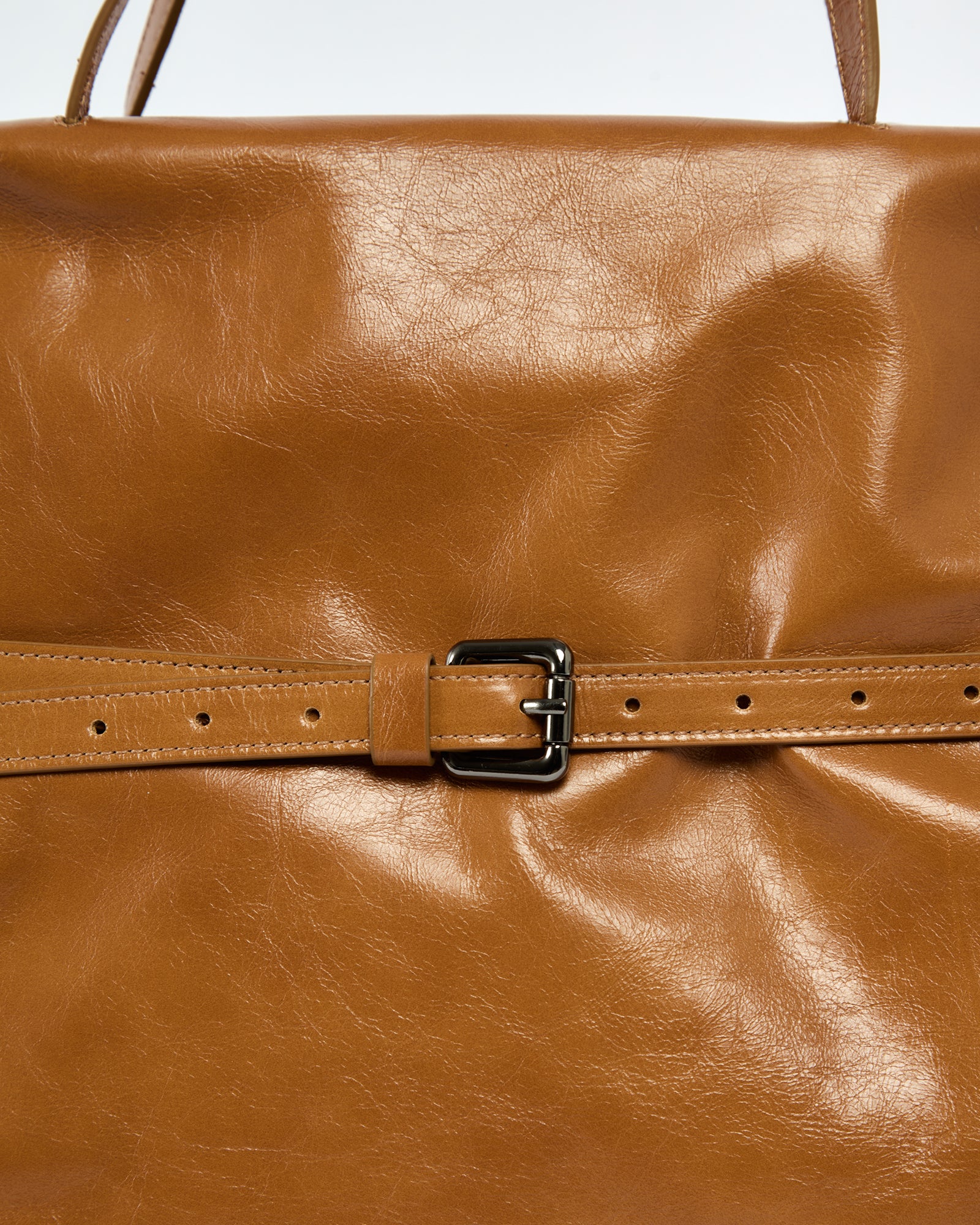 _MALLONI Borsa in pelle morbida MARRONE