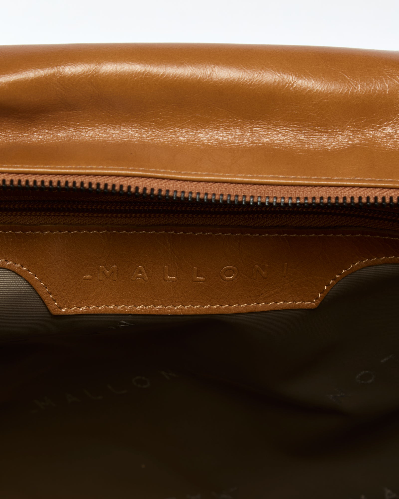 _MALLONI Borsa in pelle morbida MARRONE