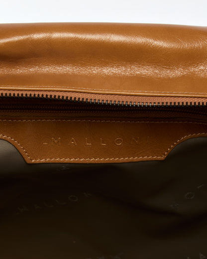 _MALLONI Borsa in pelle morbida MARRONE
