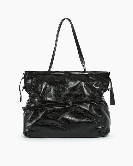 _MALLONI Borsa in pelle morbida NERO