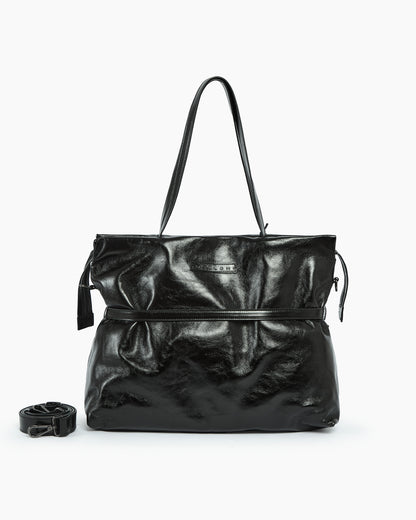 _MALLONI Borsa in pelle morbida NERO