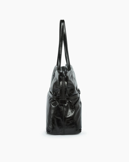 _MALLONI Borsa in pelle morbida NERO