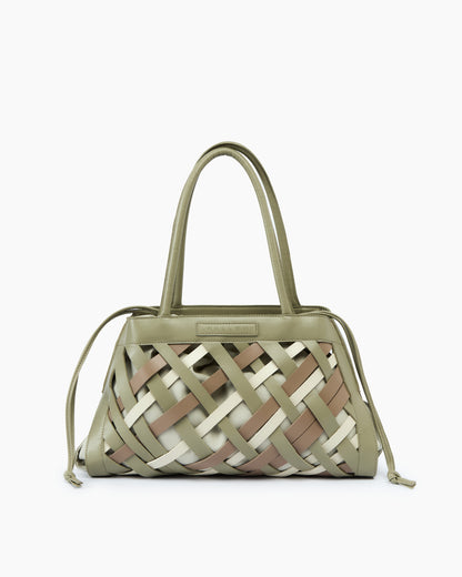 _MALLONI Borsa intrecciata VERDE