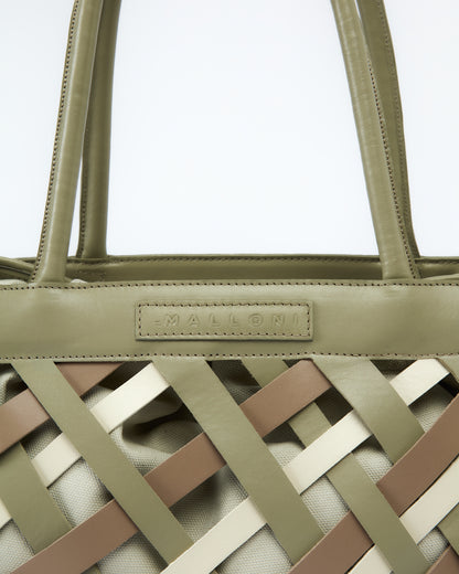 _MALLONI Borsa intrecciata VERDE