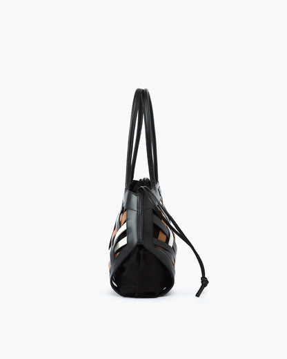 _MALLONI Borsa intrecciata NERO