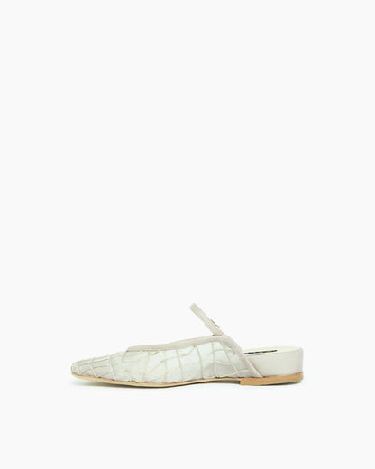 _MALLONI Sabot slingback in rete ricamata BEIGE
