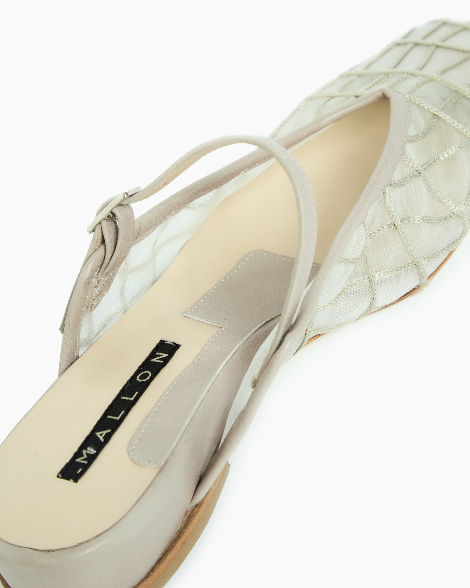 _MALLONI Sabot slingback in rete ricamata BEIGE