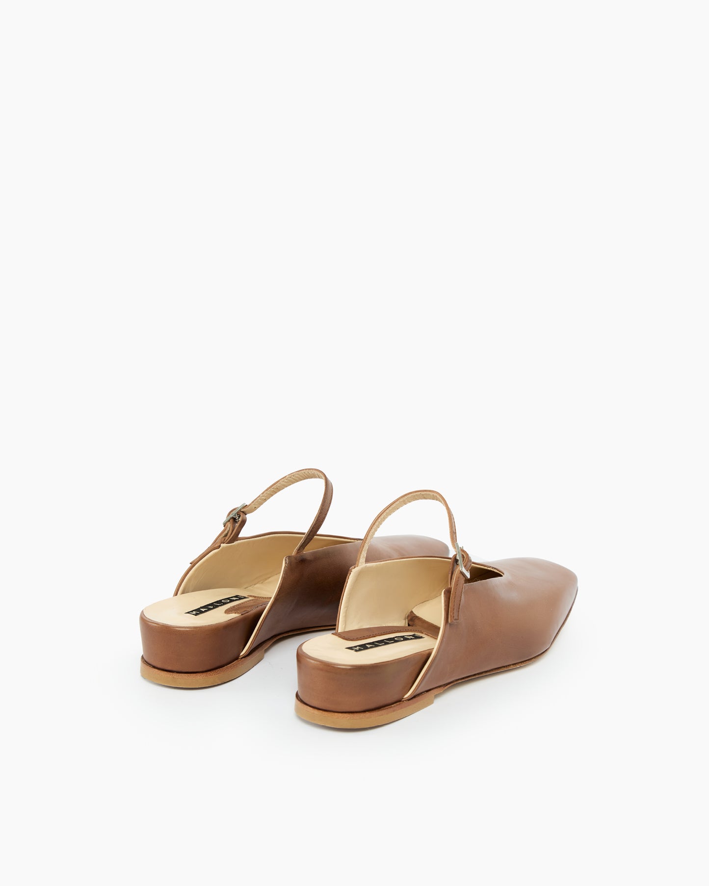 _MALLONI Sabot in pelle MARRONE