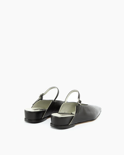 _MALLONI Sabot in pelle NERO