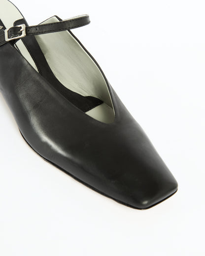 _MALLONI Sabot in pelle NERO