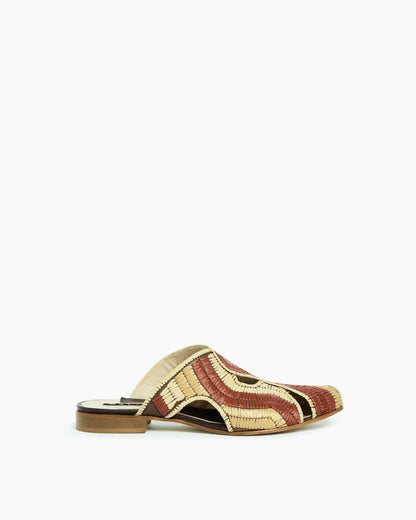 _MALLONI Mules intrecciate con design traforato ARANCIONE