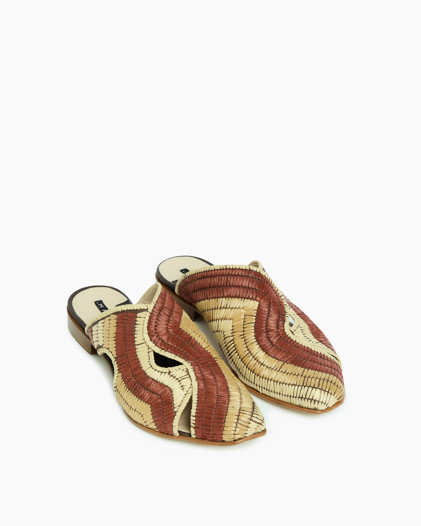 _MALLONI Mules intrecciate con design traforato ARANCIONE