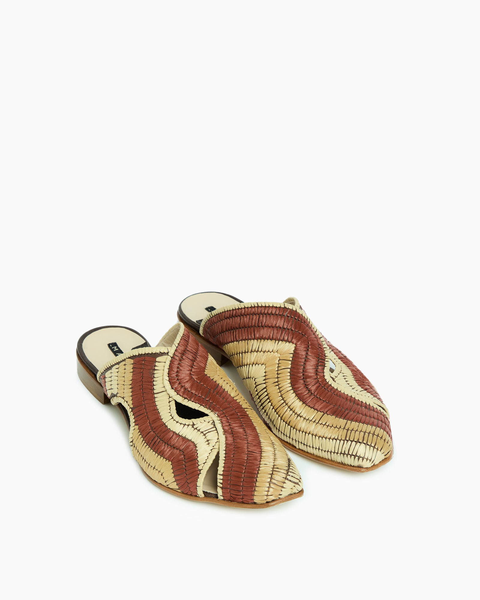 _MALLONI Mules intrecciate con design traforato ARANCIONE