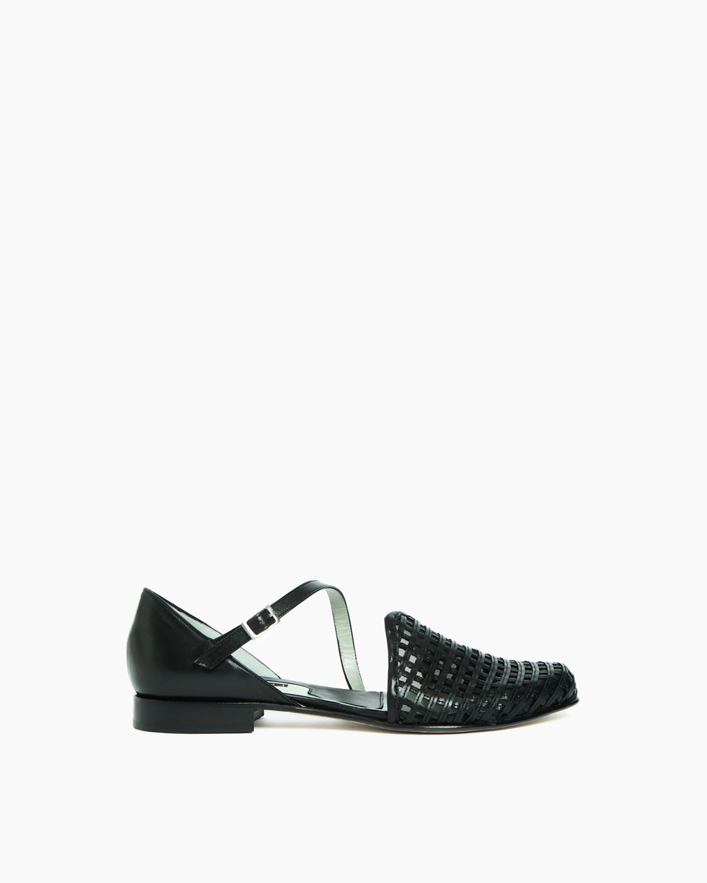 _MALLONI Ballerina intrecciata con cinturino NERO