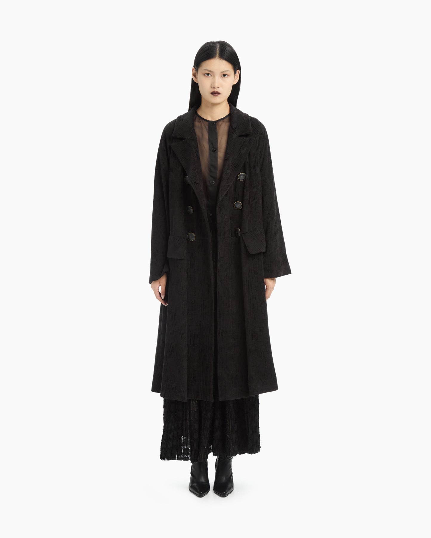 _MALLONI Cappotto jacquard NERO