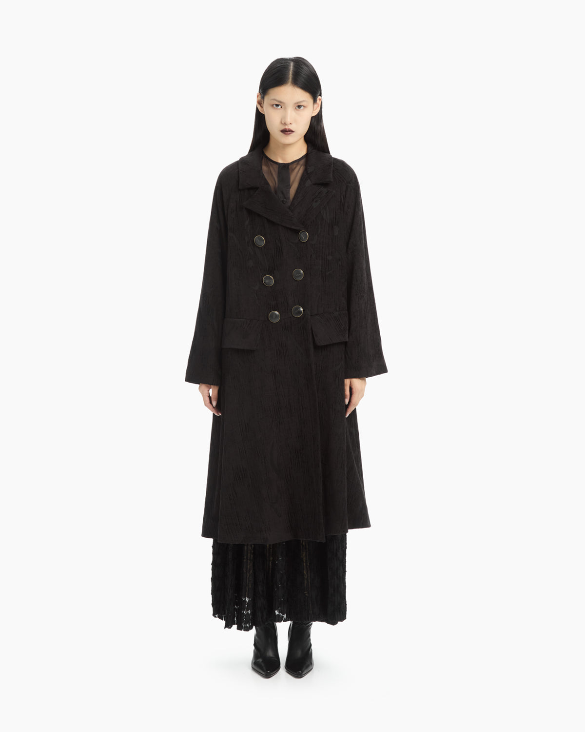 _MALLONI Cappotto jacquard NERO